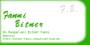fanni bitner business card